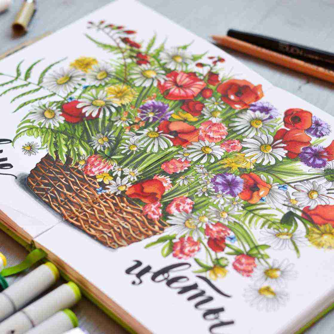 Flowers sketching